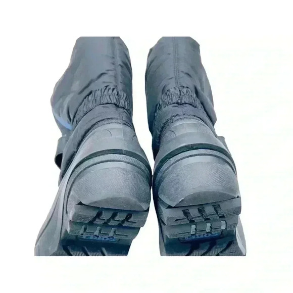 SOREL BIG KIDS WATERPROOF SNOW BOOTS BLACK/BLUE SIZE4 PREOWNED GREAT CONDITION - Picture 9 of 9